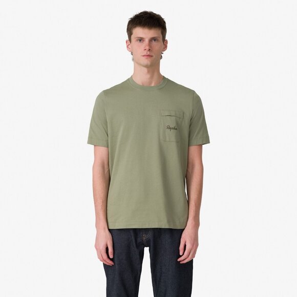 RAPHA Teal Blue Green Logo Pocket Cotton Crew Neck T-Shirt, Size XL - Picture 11 of 13